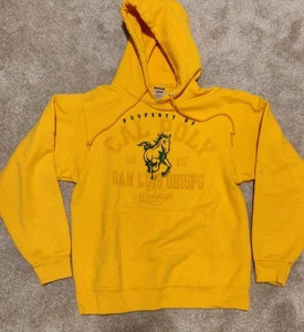 Cal Poly University San Luis Obispo SLO Hoodie Yellow Property Mustangs Jerzees - Picture 1 of 5