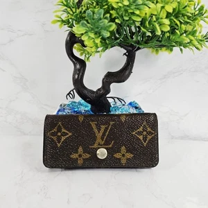 Auténtico estuche para llaves LOUIS VUITTON clásico monograma marrón multico 4 ganchos - Imagen 1 de 15