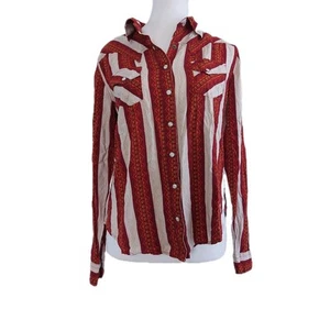 Cruel Denim Western Pearl Snap Button Blouse Shirt Rodeo Wear Made In Usa Sz S - Picture 1 of 14