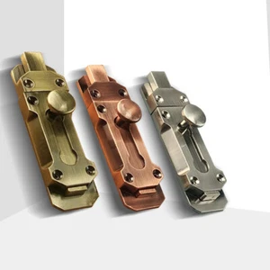 Barrel Slide Door Bolt, 4" Antique Zinc Alloy Security Latch Lock (Bronze Tone) - Picture 1 of 13