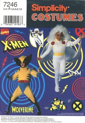 Disfraz Simplicity 7246 MARVEL X-MEN Wolverine & Storm PATRÓN Talla 3-8 SIN CORTAR RARO Foto 1 de 4
