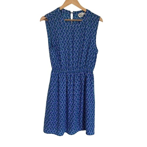 VETEMENTS Andree by Unit Pullover Vestito Leggero Senza Maniche Blu Bianco Verde Taglia Large