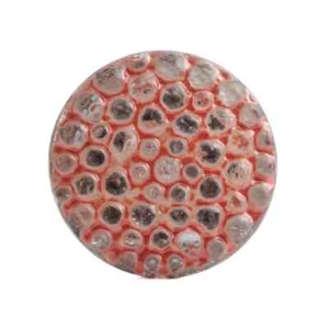 Vintage Czech abstract bumpy pink glass button 27mm - Picture 1 of 3