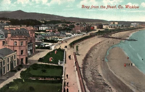 Bray From The Head Wicklow Ireland Promenade Aerial View Valentine's Postcard - Picture 1 of 2