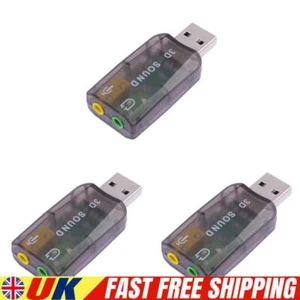 USB Sound Card 5.1 CH 3D Audio Adapter for Desktop Laptop Notebook Computer - Afbeelding 1 van 4
