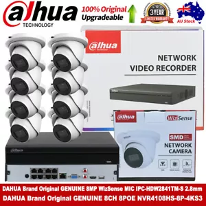 DAHUA 8CH 8POE CCTV SyStem Kit Set 8MP 4K WizSense MIC IP Camera 120 dB DMSS lot - Picture 1 of 19