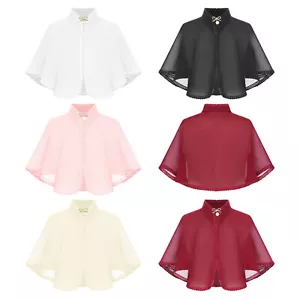 Kids Girls Cloak With Exquisite Brooch Cape Wedding Shawl Party Cardigan Proms - Picture 1 of 44