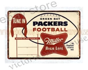 tin garage 1960s football   beer metal tin sign - Picture 1 of 4