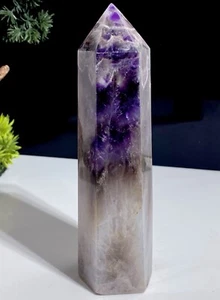 Großer 390 g | 147 mm Atemberaubender Chevron Amethyst Kristall Turmspitze Stein - Bild 1 von 10