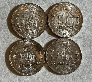 Moneda de 50 centavos mexicanos 1945. Tapa y rayos de plata 720 UNC: VENTA POR MONEDA - Imagen 1 de 2