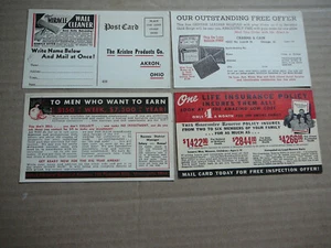 30er Jahre KONVOLUT 3 WERBUNGSPOSTKARTEN - VERSICHERUNG - SCHLÜSSELANHÄNGER - WANDREINIGER - Bild 1 von 6