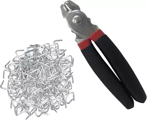 Black Straight Hog Ring Pliers Set & 200Pcs Galvanized Hog Rings – Upholstery In - Picture 1 of 12