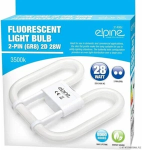 Light Bulb Fluorescent 2D Lamp 28W GR8 2 Pin White Energy Saving Slim Tube Home - Picture 1 of 7