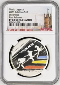 2023 UK Music Legends -The Police 1oz Silver Proof Colorized Coin NGC PF69 UC FR - Picture 1 of 9
