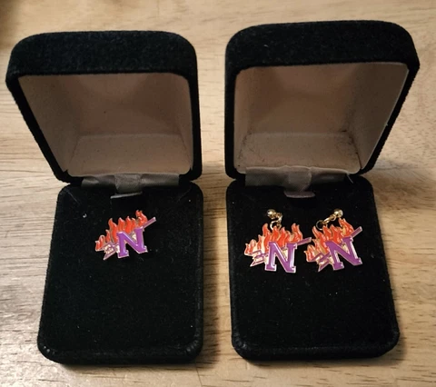 NSU Northwestern State University Earrings & Pin Cover