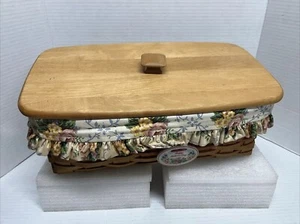Longaberger Mother's Day Vanity Bread Basket 1996 With Lid/Liner - Picture 1 of 10