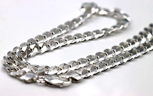 Sterling Silver 925 8mm Heavy Flat Kerb Curb Chain Necklace 50cm 50.3g-Free post - Bild 1 von 8