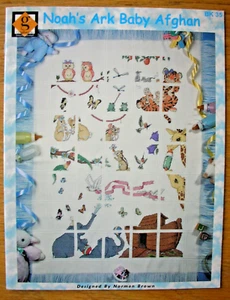 Cross Stitch Charts Book - NOAH'S ARK BABY AFGHAN - by Norman Brown in VGC - Picture 1 of 3