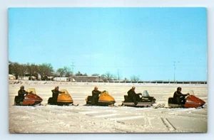Postcard IA Snowmobiling A Popular Winter Sport J9 - Picture 1 of 2