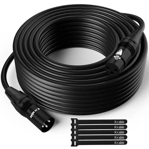 XLR Microphone Cable 100 Feet, 3 Pin Shielded Balanced Male to Female Mic Cord - Picture 1 of 6
