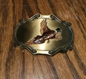 1980 Raintree Colored Male Pheasant Game Hunter Bird Vintage Belt Buckle - Picture 1 of 4