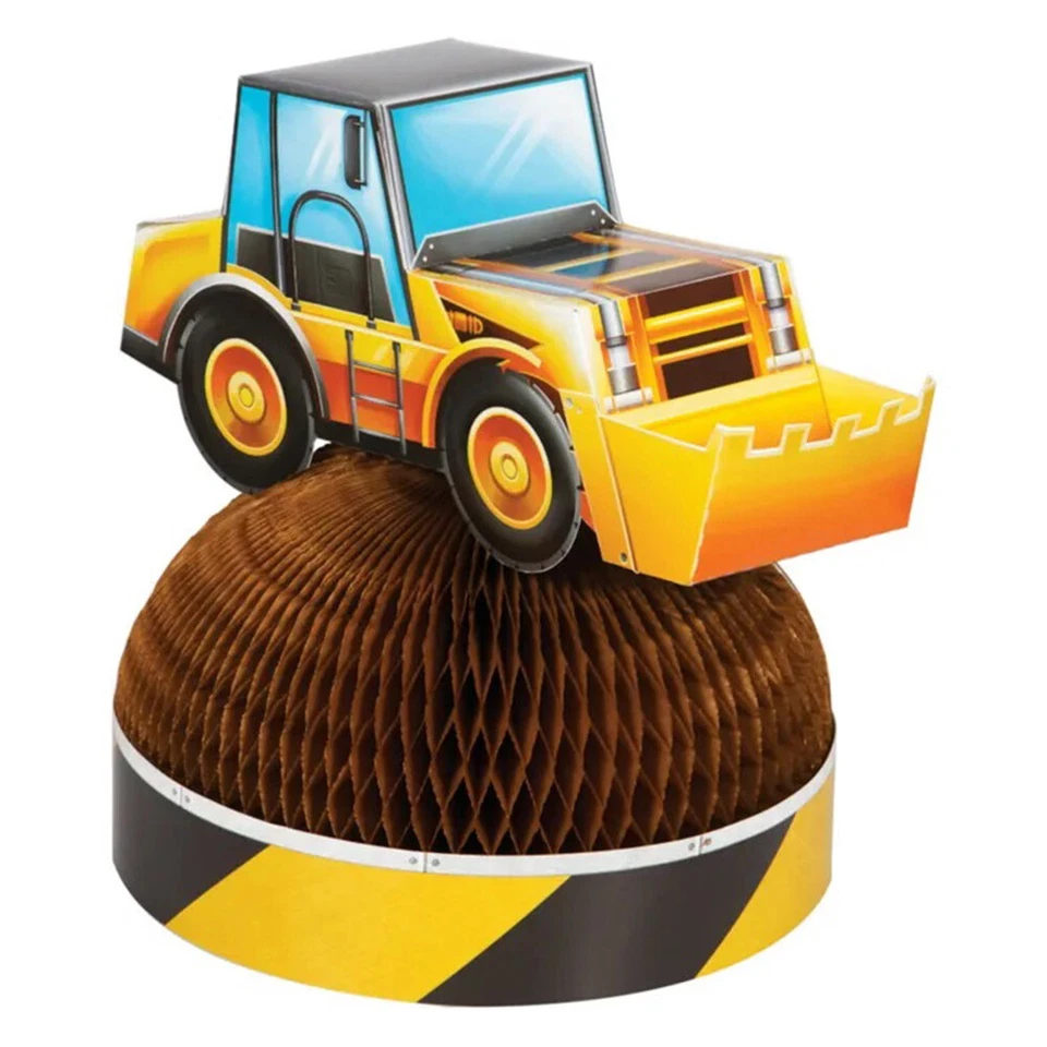 Big Dig Construction Table Centrepiece with Honeycomb Base Boys Birthday Party - Image 1 of 1