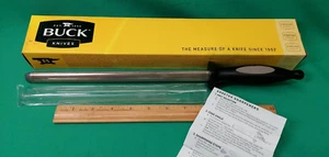 Buck Edgetek Knife Sharpener Steel Black Handle with Box Gently Used - Picture 1 of 2