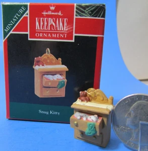 Hallmark 1992 ornamento miniatura SNUG KITTY - Imagen 1 de 10