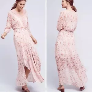 Vestido Anthropologie HD in Paris Mangas 3/4 Floral Dobladillo Asimétrico Talla 2 - Imagen 1 de 11