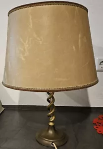 Antike gebrauchte Stehlampe Messing mit Schirm - Bild 1 von 7
