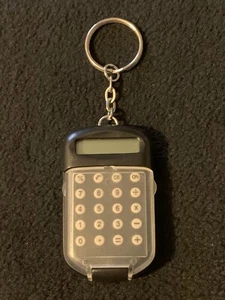 Toy Calculator Keychain Keyring Black - Picture 1 of 9