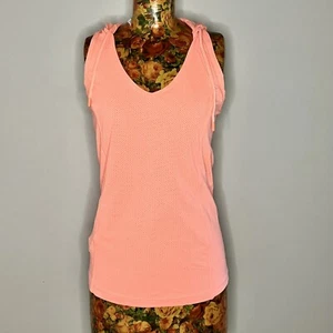 LORNA JANE - Size S(?) orange mesh sleeveless hoodie activewear gym tank top - Picture 1 of 8
