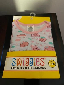 BRAND NEW INFANT GIRL'S SIZE 3-6 MONTHS 2 PIECE SWIGGLES TIGHT FIT PAJAMA SET - Picture 1 of 8