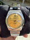 Seiko 5 Vintage J.Springs Automatic Watch Day Date Golden Dial Old New Stock