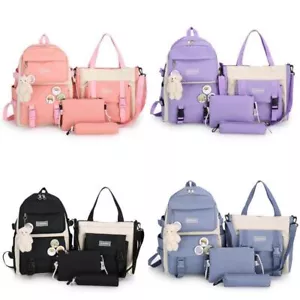 4er Set Kinder Mädchen Schulrucksack Schulranzen Schultasche Schule Rucksack DE - Bild 1 von 16