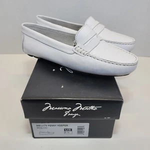 Massimo Matteo Penny Keeper Loafers White Leather Women's 6.5B NIB MM-3178 - Picture 1 of 15