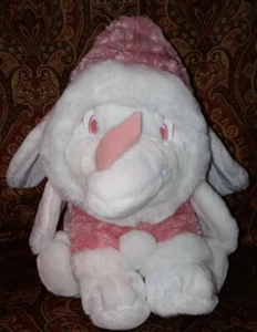 Exclusiva bola de nieve Dumbo rosa y blanco de felpa de 12" sentado H - Imagen 1 de 4