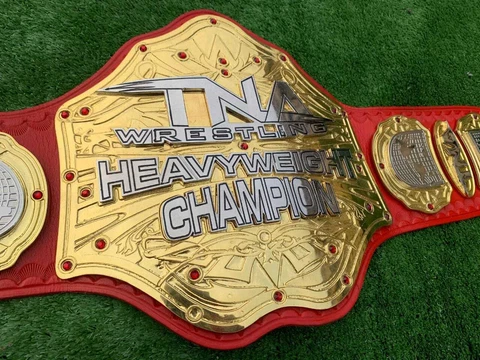 TNA HEAVYWEIGHT WRESTLING CHAMPION BELT 4MM ZINC 2 LAYER & 24K DUAL GOLD PLATED Cover