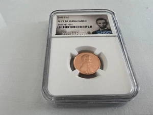 1992-S LINCOLN CENT NGC PF70 ULTRA CAMEO PORTRAIT LABEL "TOP POP NGC VALUE $95" - Picture 1 of 4
