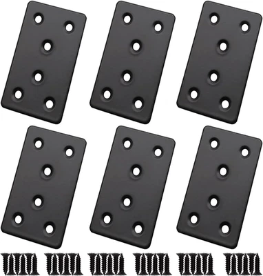 6 PIEZAS Placas de Reparación 3" X 1.5" Soporte Plano de Acero Resistente, Soporte Recto de Metal Foto 1 de 4