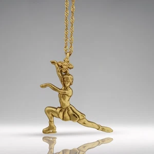 Figure Skating Pendant for Women – Gold-Plated 925 Silver Sports Jewelry Charm - Picture 1 of 13