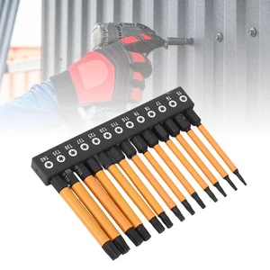 13x 75mm Star Bits S2 Alloy Steel 1/4in Hex Shank Screwdriver Bit Set T5 T6 T7 - Picture 1 of 24