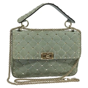 Valentino Garavani Rockstud Blaue Wildleder Schultertasche Authentisch - Bild 1 von 24