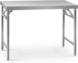 Tavolo da Lavoro Pieghevole Royal Catering Acciaio Inox 210kg Capacità di Carico 60x120cm - Foto 1 di 5