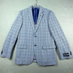 Chaqueta Blazer Ben Sherman Crown Unstructured Seersucker 40R Azul Cuadros NUEVA - Imagen 1 de 19