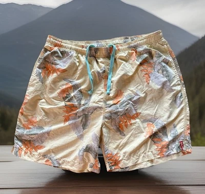 Tommy Bahama Swim Trunks Men Large Yellow Tropical Hawaiian Floral Relax - Image 1 of 4