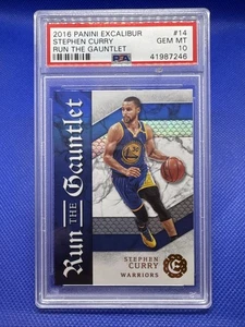 STEPHEN CURRY 2016 PANINI EXCALIBUR RUN THE GAUNTLET #14 PSA 10 GEM MT WARRIORS - Picture 1 of 2