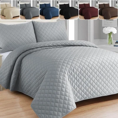 Embossed Quilted Bedspread Comforter Luxury Bedding Set Large Sofa Cover Throw - Image 1 of 4