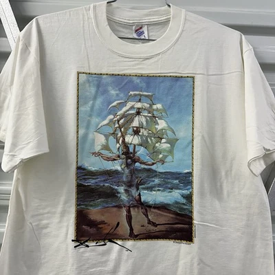 Camiseta De Colección Salvador Dalí Arte Barco Hombre’s L Museo Años 90 Escher Surreal Warhol Foto 1 de 4