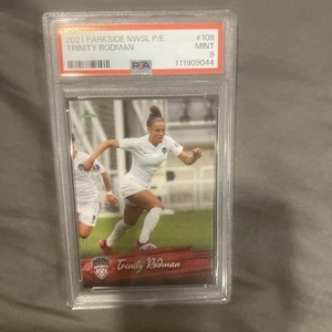Parkside NWSL 2021 Trinity Rodman #108 radiocontrol novato PSA 9 - Imagen 1 de 3